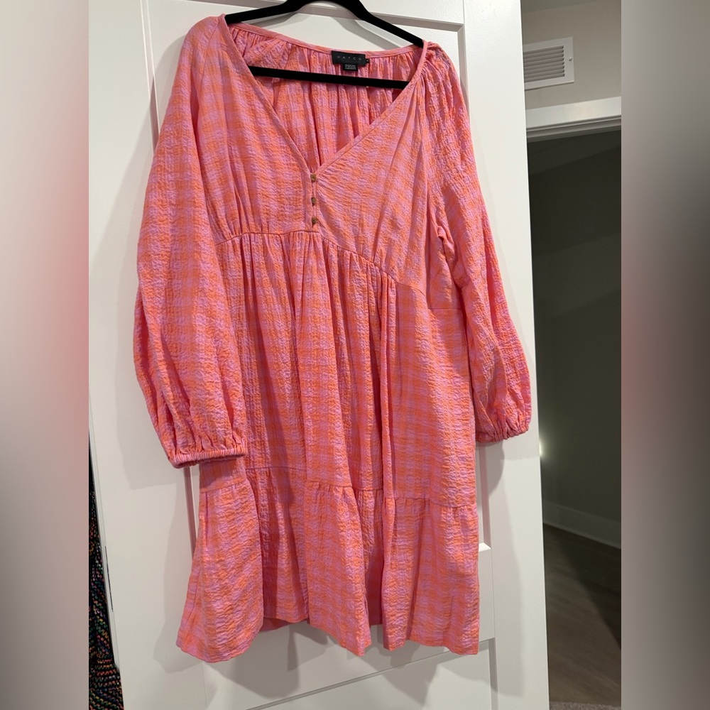Hatch Pink and Orange Long Sleeve Dress